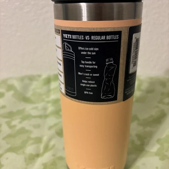 YETI Rambler 18 oz Bottle Stainless Steel with Chug Cap, Lowcountry Peach NWT - Picture 5 of 11